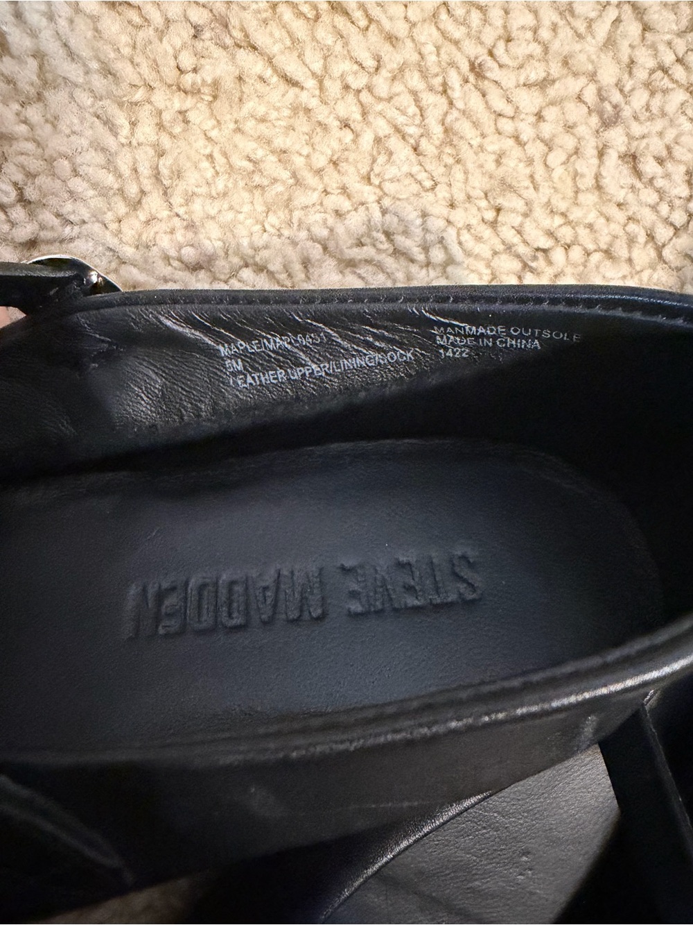 Steve Madden Squared Toe Mary Janes Size 5, Black - Picture 4 of 4